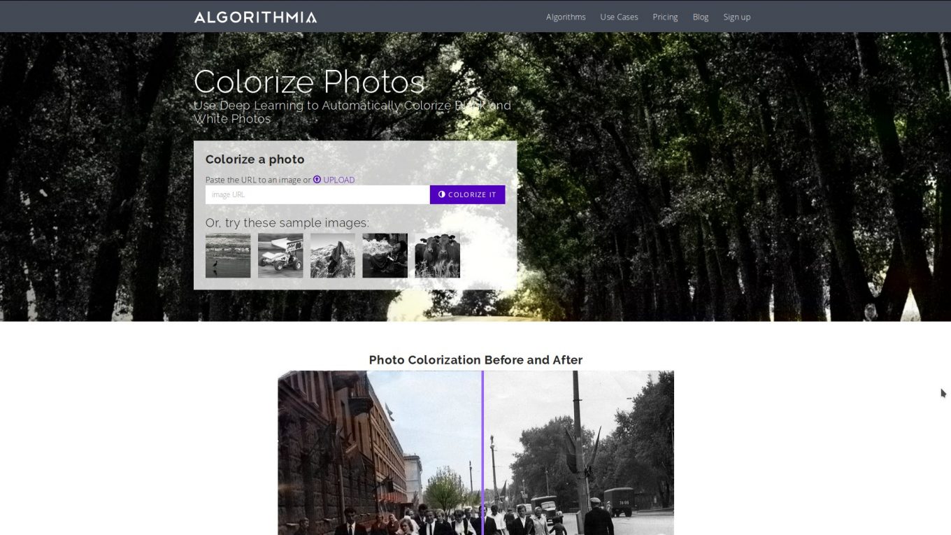 Algorithmia раскрашивает чёрно-белые фотографии