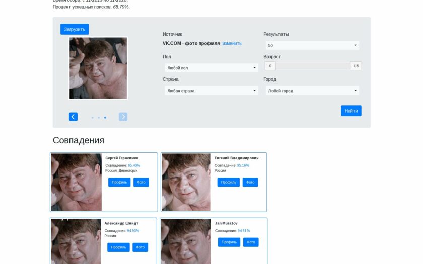 Сервис для поиска людей по фото